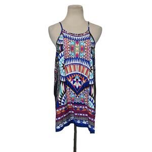 fab'rik multicolor vibrant boho tank top size Large